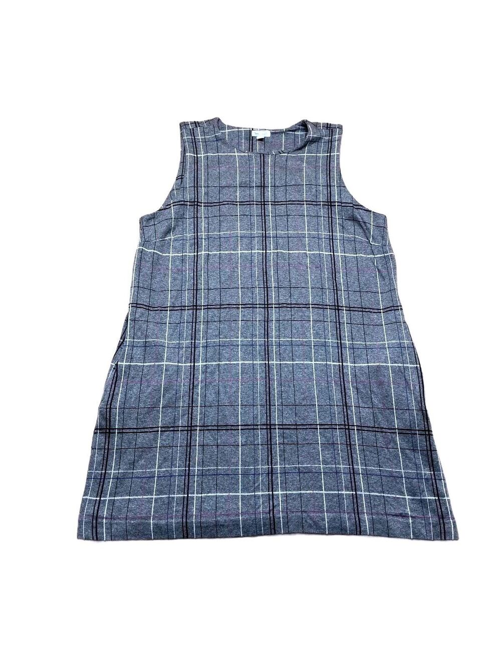 J.Jill Ponte Sleeveless Gray Plaid Dress XL